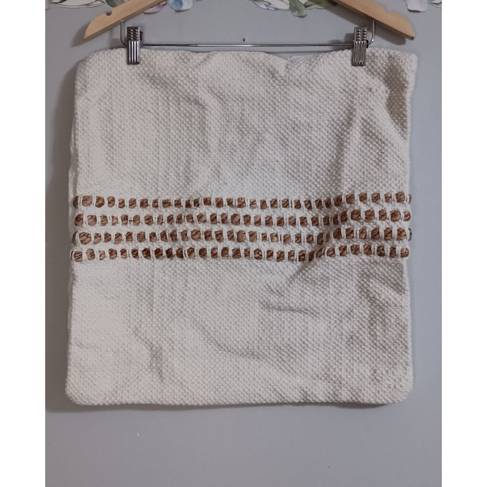 Allen & Roth Square Cream Boho Country Cottage Minimalist Randy Pillow Sham